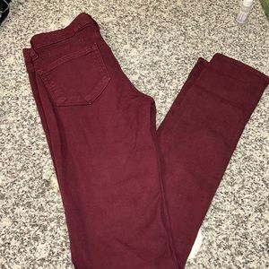 Maroon skinny Paige jeans size 25